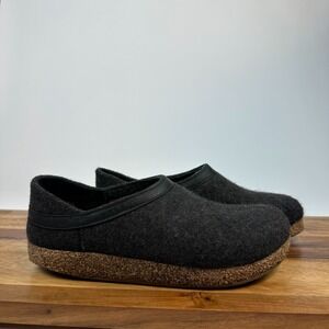 Mens Haflinger Grizzly Gray Wool Comfort Slip On Slippers Clogs Size 42 US 9 M‎